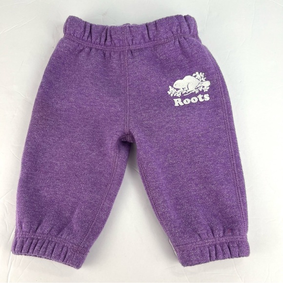 Roots Baby Cozy Logo Joggers size 3-6 mos Sparkly Lavender Gift - Picture 1 of 6